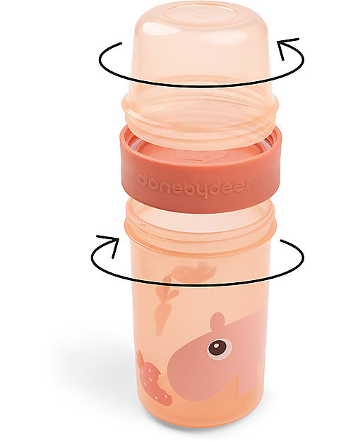 Done By Deer Contenitori Snack con due Scomparti - L Ozzo - Papaya
 Porta Merenda