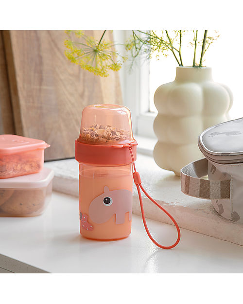 Done By Deer Contenitori Snack con due Scomparti - L Ozzo - Papaya
 Porta Merenda