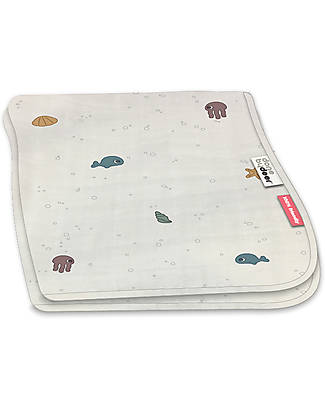 Done By Deer Coperta Bambino - Sea Friends Beige - 100 x 100 cm - Cotone Bio Swaddle di Mussola