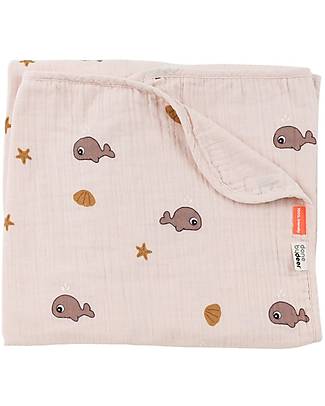 Done By Deer Coperta Bambino - Wally Powder - 100 x 100 cm - Cotone Bio Swaddle di Mussola