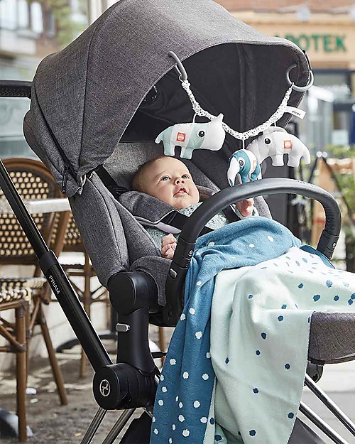 Done By Deer Copertina in Maglia Happy Dots 100x80 cm, Celeste - 100% cotone Swaddle di Mussola