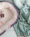 Done By Deer Copertina in Maglia Happy Dots 100x80 cm, Celeste - 100% cotone Swaddle di Mussola