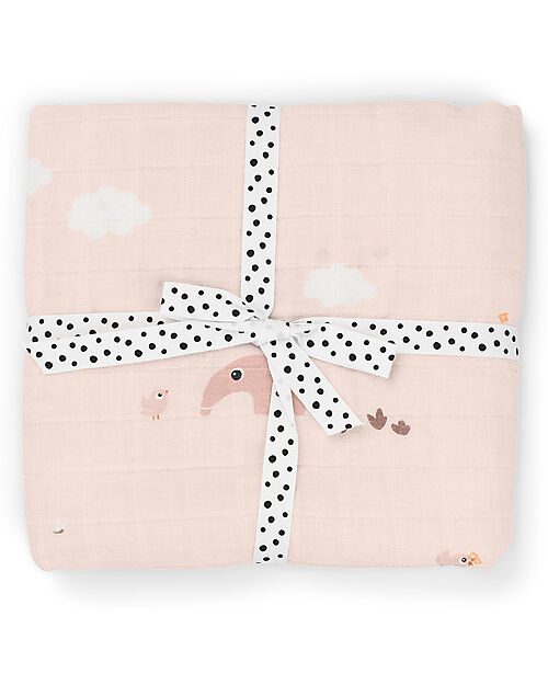 Done By Deer Copertina Milleusi - Playground - Cipria - 100% Cotone GOTS - 120x120cm Swaddle di Mussola
