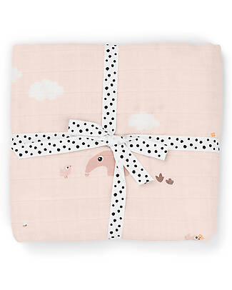 Done By Deer Copertina Milleusi - Playground - Cipria - 100% Cotone GOTS - 120x120cm Swaddle di Mussola