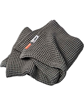 Done By Deer Copertina Nido d'Ape, Grigio - 150x120 cm - 100% cotone Swaddle di Mussola