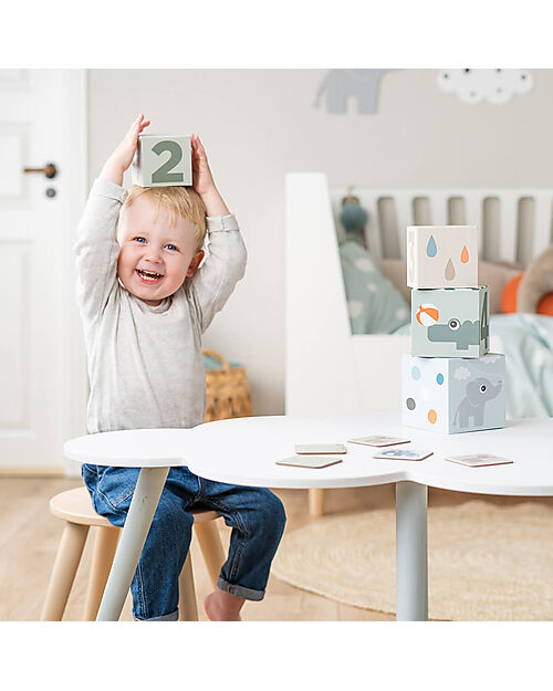 Done By Deer Cubi Impilabili - 5 Pezzi- Deer Friends - 12m+ Costruzioni in Legno