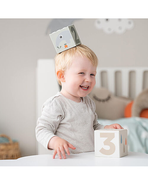 Done By Deer Cubi Impilabili - 5 Pezzi- Deer Friends - 12m+ Costruzioni in Legno