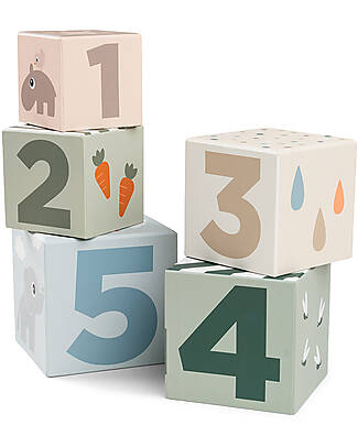 Done By Deer Cubi Impilabili- 5 Pezzi- Deer Friends Costruzioni in Legno