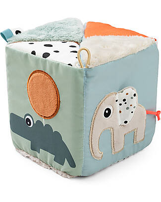 Done By Deer Cubo Multisensoriale Apribile - Deer Friends - A contrasto - 3m+ Giochi per Neonati_
