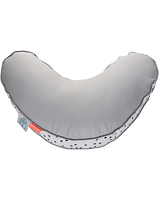 Done By Deer Cuscino Allattamento Happy Dots, Grigio - 100% cotone Anatomici