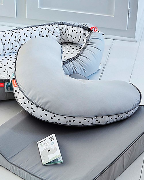 Done By Deer Cuscino Allattamento Happy Dots, Grigio - 100% cotone Cuscini Allattamento_