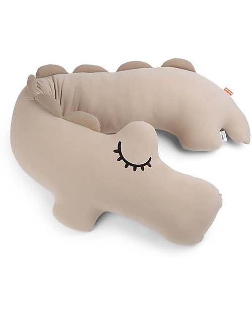 Done By Deer Cuscino da Gravidanza Croco - Sabbia - Cotone Bio Oeko-Tex Cuscini Allattamento_