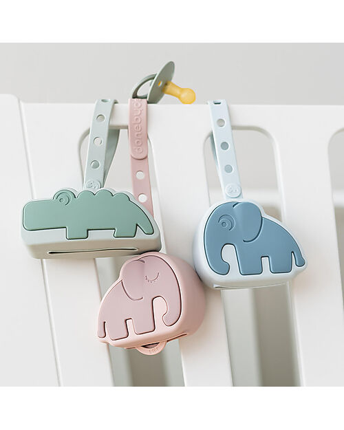 Done By Deer Custodia Portaciucci in Silicone Alimentare - Croco - Verde Ciucci