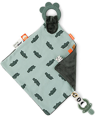 Done By Deer Doudou con Massaggiagengive Croco Verde -22x22 cm Doudou