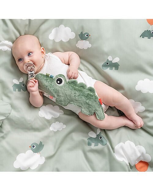 Done By Deer Doudou con Reggiciuccio Cozy Friend - Croco - Verde Doudou