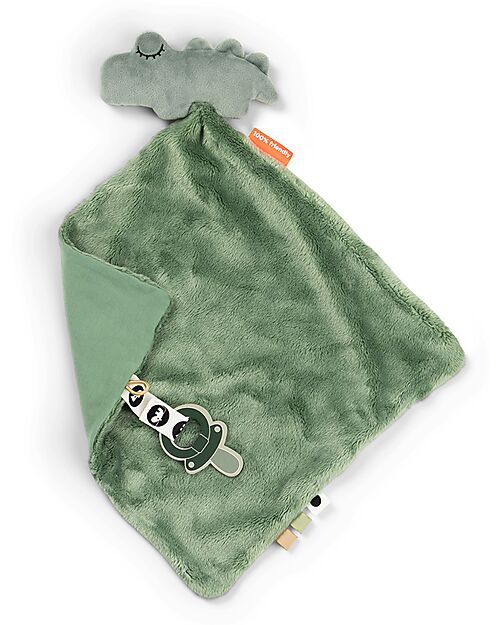Done By Deer Doudou con Reggiciuccio Deer Friends - Croco - Verde - 28 x 28 cm - 0+ Doudou