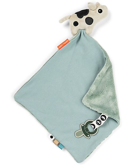 Done By Deer Doudou con Reggiciuccio Deer Friends - Dotti - Blu - 28 x 28 cm - 0+ Doudou
