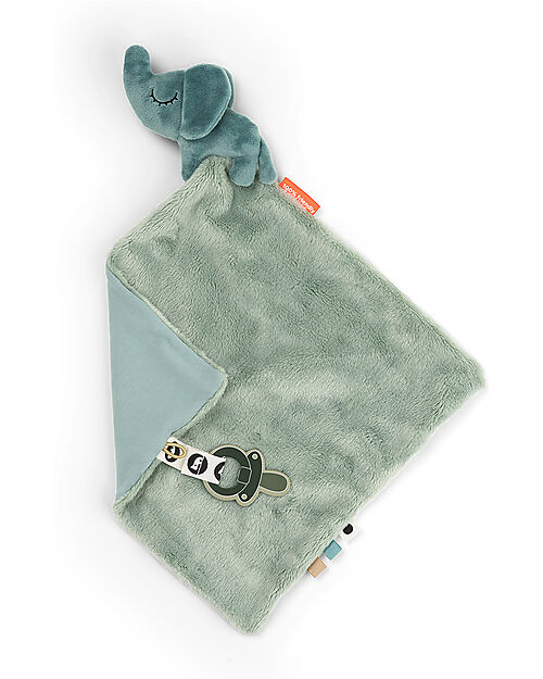 Done By Deer Doudou con Reggiciuccio Deer Friends - Elphee - Blu - 28 x 28 cm - 0+ Doudou