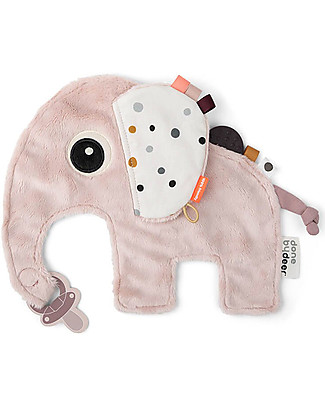 Done By Deer Doudou con Reggiuciuccio Cozy Friend Elphee - Rosa Cipria - 25x22 cm Peluche
