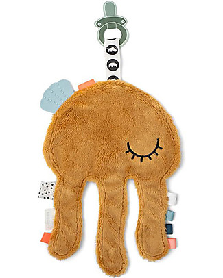 Done By Deer Doudou con Reggiuciuccio Cozy Friend Jelly -Mustard - 25x22 cm Peluche