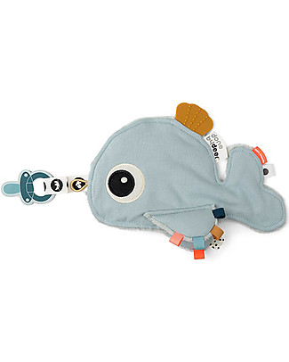 Done By Deer Doudou con Reggiuciuccio Cozy Friend Wally -Blu - 25x22 cm Peluche