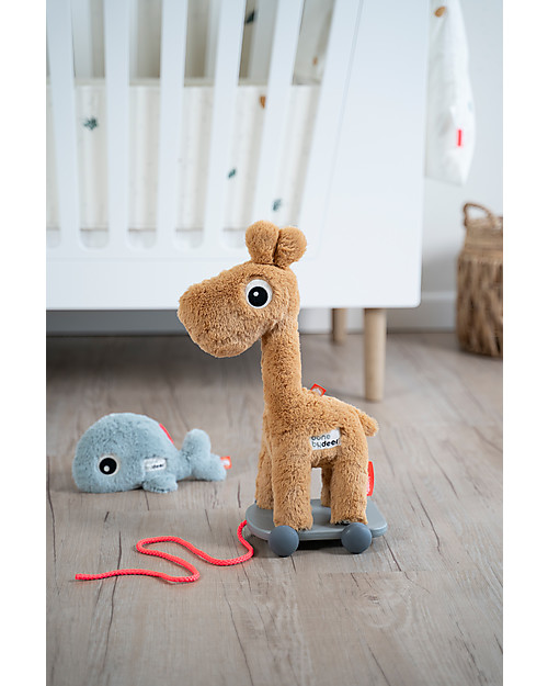 Done By Deer Giocattolo Peluche da Tirare Raffi - Mostarda - Incoraggia Il Movimento Trainabili