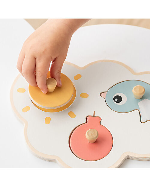 Done By Deer Gioco a Incastro- Happy Clouds - 12m+ Incastri in Legno