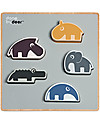 Done By Deer Gioco a Incastro in Legno Chunky Play, Amici di Deer - Dai 12 mesi Incastri in Legno