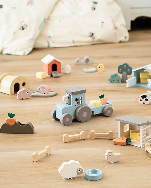 Done By Deer Gioco a Incastro Pecore - Tiny Farm - +2 anni Incastri in Legno