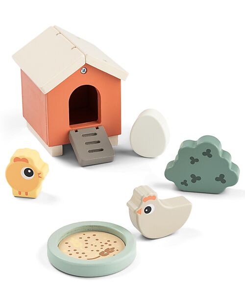 Done By Deer Gioco a Incastro Pollaio - Tiny Farm - +2 anni Incastri in Legno