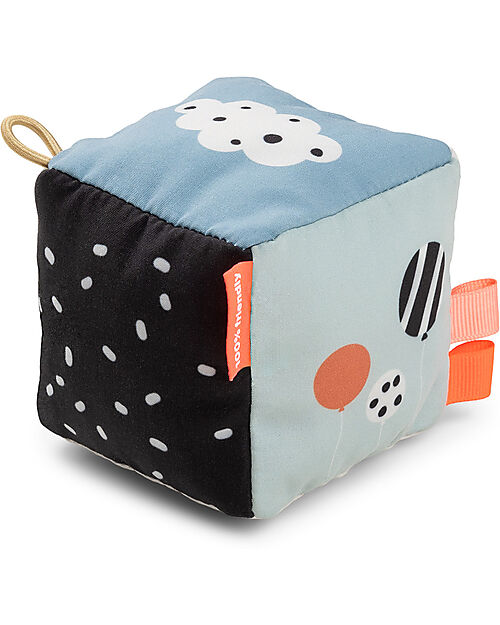 Done By Deer Gioco da Appendere Multisensoriale - Cubo - Happy Clouds - A contrasto - 0+ Giochi per Neonati_