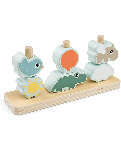 Done By Deer Gioco Impilabile - Happy Clouds - Con Legno - 12m+ Giochi per Neonati_