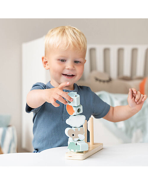 Done By Deer Gioco Impilabile - Happy Clouds - Con Legno - 12m+ Giochi per Neonati_