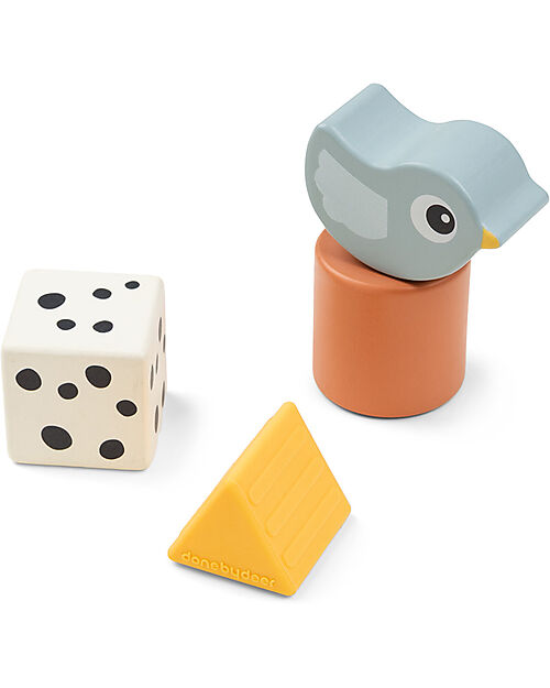 Done By Deer Gioco Sensoriale - 4 Pezzi - Birdee - Con Pratica Borsa - 6m+ Giochi per Neonati_