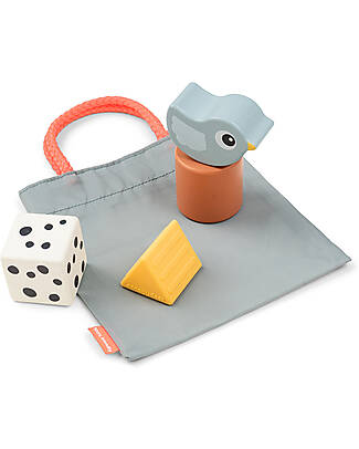 Done By Deer Gioco Sensoriale - 4 Pezzi - Birdee - Con Pratica Borsa Giochi per Neonati_