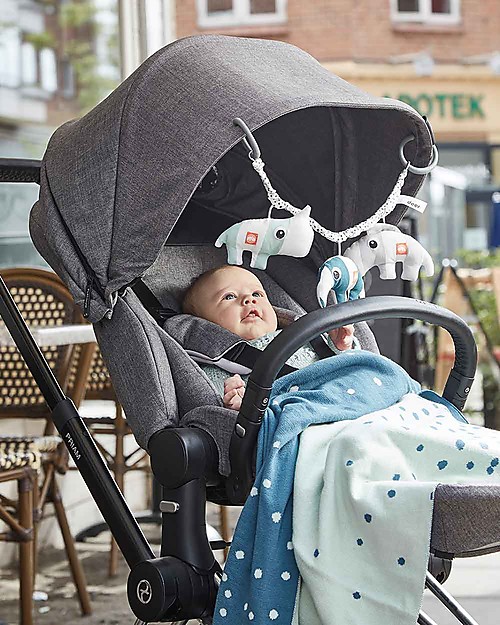 Done By Deer Giostrina da Carrozzina e Passeggino Amici Di Deer, Celeste - Cotone Giochi per Neonati_