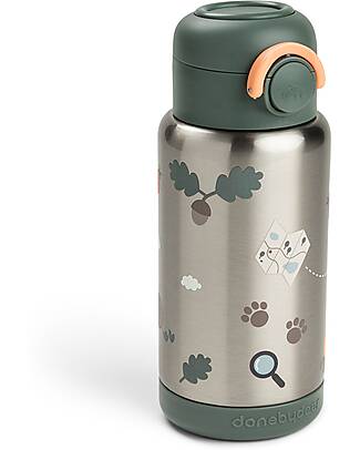Done By Deer Insulated Straw Bottle - Tiny Trails - Green - 340 ml - 7,5 x 19 cm Thermos Bottles