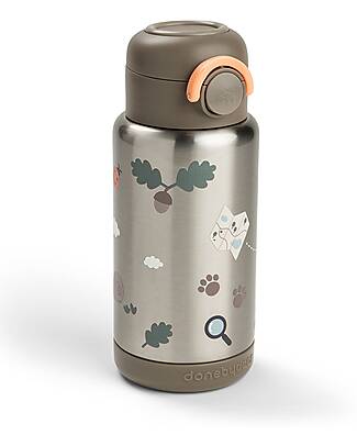 Done By Deer Insulated Straw Bottle - Tiny Trails - Sand - 340 ml - 7,5 x 19 cm Thermos Bottles