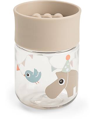 Done By Deer Learning Cup with 360° Drinking Rim - Spill-Free - Celebration - Sand - 260 ml - 9m+ Cups