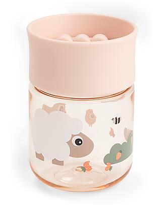 Done By Deer Learning Cup with 360° Drinking Rim - Spill-Free - Tiny Farm - Powder - 260 ml - 9m+ Cups