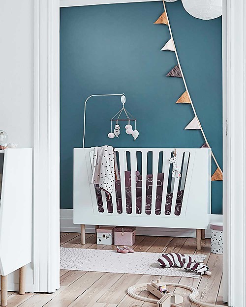 Done By Deer Lettino Trasformabile 4in1 con Sbarre - Bianco - 120x60 cm Letti Trasformabili