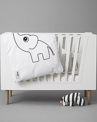 Done By Deer Lettino Trasformabile 4in1 con Sbarre - Bianco - 120x60 cm Lettini con Sbarre