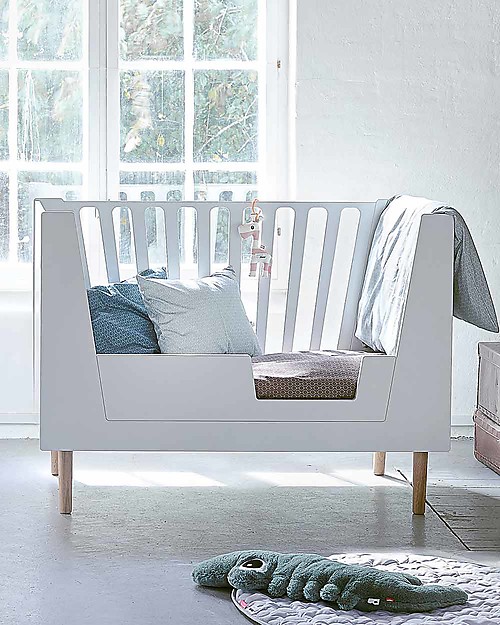 Done By Deer Lettino Trasformabile 4in1 con Sbarre - Bianco - 140x70 cm Lettini con Sbarre