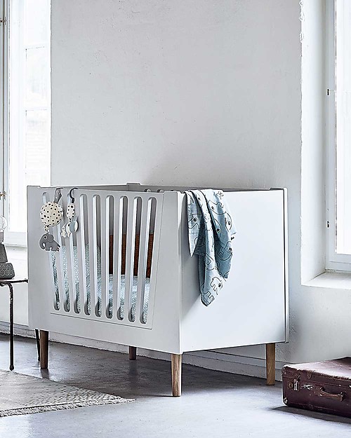 Done By Deer Lettino Trasformabile 4in1 con Sbarre - Bianco - 140x70 cm Lettini con Sbarre