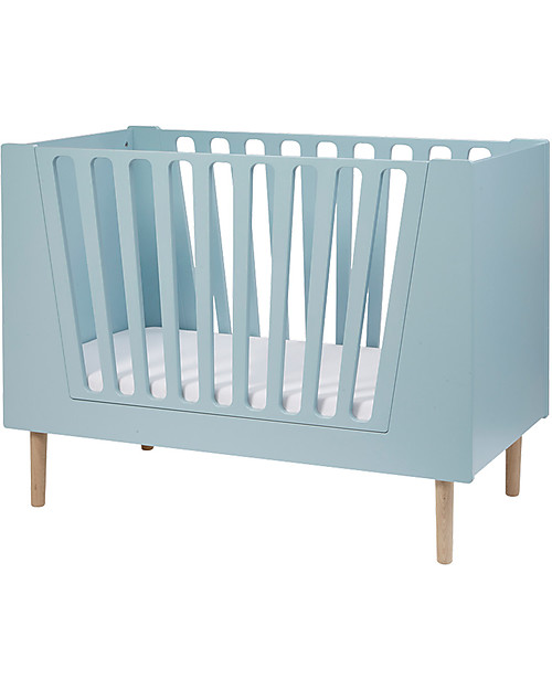 Done By Deer Lettino Trasformabile 4in1 con Sbarre, Celeste - 120x60 cm Letti Trasformabili