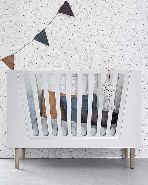 Done By Deer Lettino Trasformabile 4in1 con Sbarre - Grigio - 120x60 cm Lettini con Sbarre