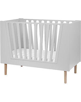 Done By Deer Lettino Trasformabile 4in1 con Sbarre, Grigio - 140x70 cm Letti Singoli