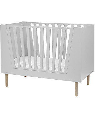 Done By Deer Lettino Trasformabile 4in1 con Sbarre - Grigio - 60x120 cm Lettini Con Sbarre