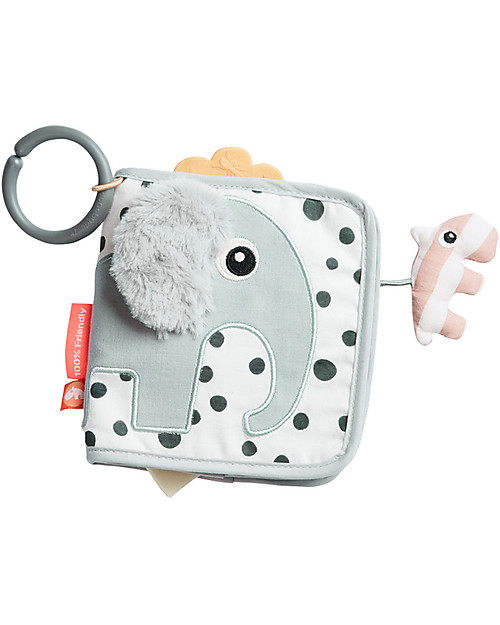 Done By Deer Libro Multiattività  in Stoffa Elphee, Grigio Sonagli