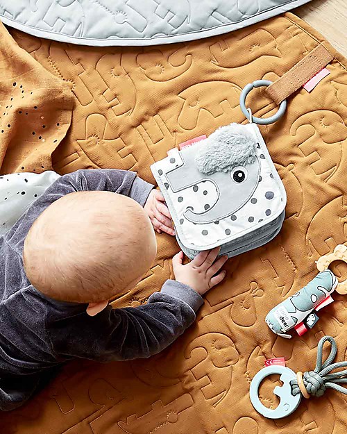 Done By Deer Libro Multiattività  in Stoffa Elphee, Grigio Sonagli